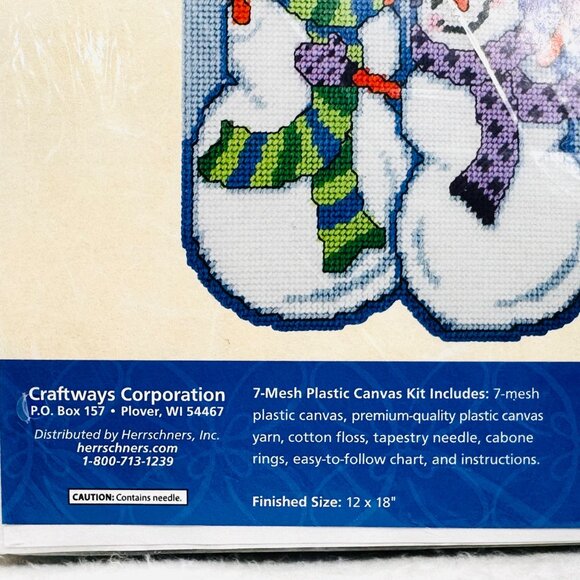 Craftways January Banner Frosty Friends Plastic Canvas Kit 12" X 18" (2013) - Picture 3 of 4
